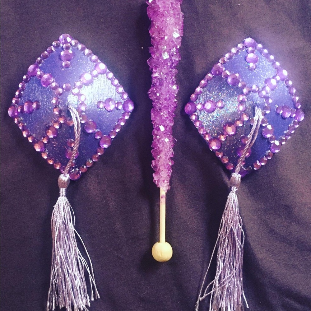 Custom purple diamond pasties